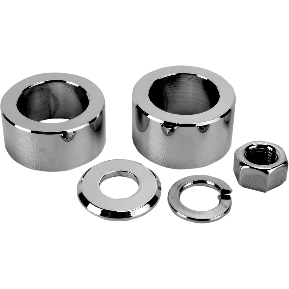 Axle Spacer/Nut Kit — Front, Chrome, Silver