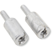 Ignition Cover Timer Stud Kit — Pair, Silver, Zinc