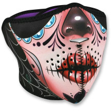 Mascarilla semifacial de neopreno — Talla única, Negro/Rosa/Rojo