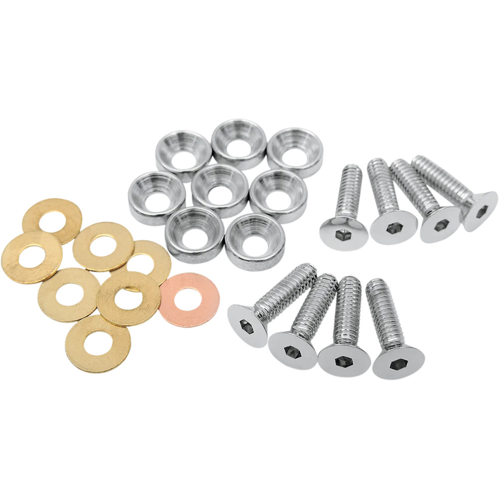 Kit de tornillos personalizados para tapa de balancines — cabeza plana avellanada, cromado