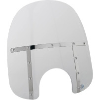 Parabrisas Memphis Fats — 43 cm alto, 56 cm ancho, corte de faro 18 cm, Gris