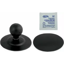 Soporte de bola universal — bola de goma de 1", base para poste de espejo, negro, acabado en polvo
