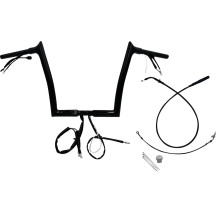 1-1/4" EZ Install Pointed Top Handlebar — 1-1/4" diameter, 12" rise, Gloss Black