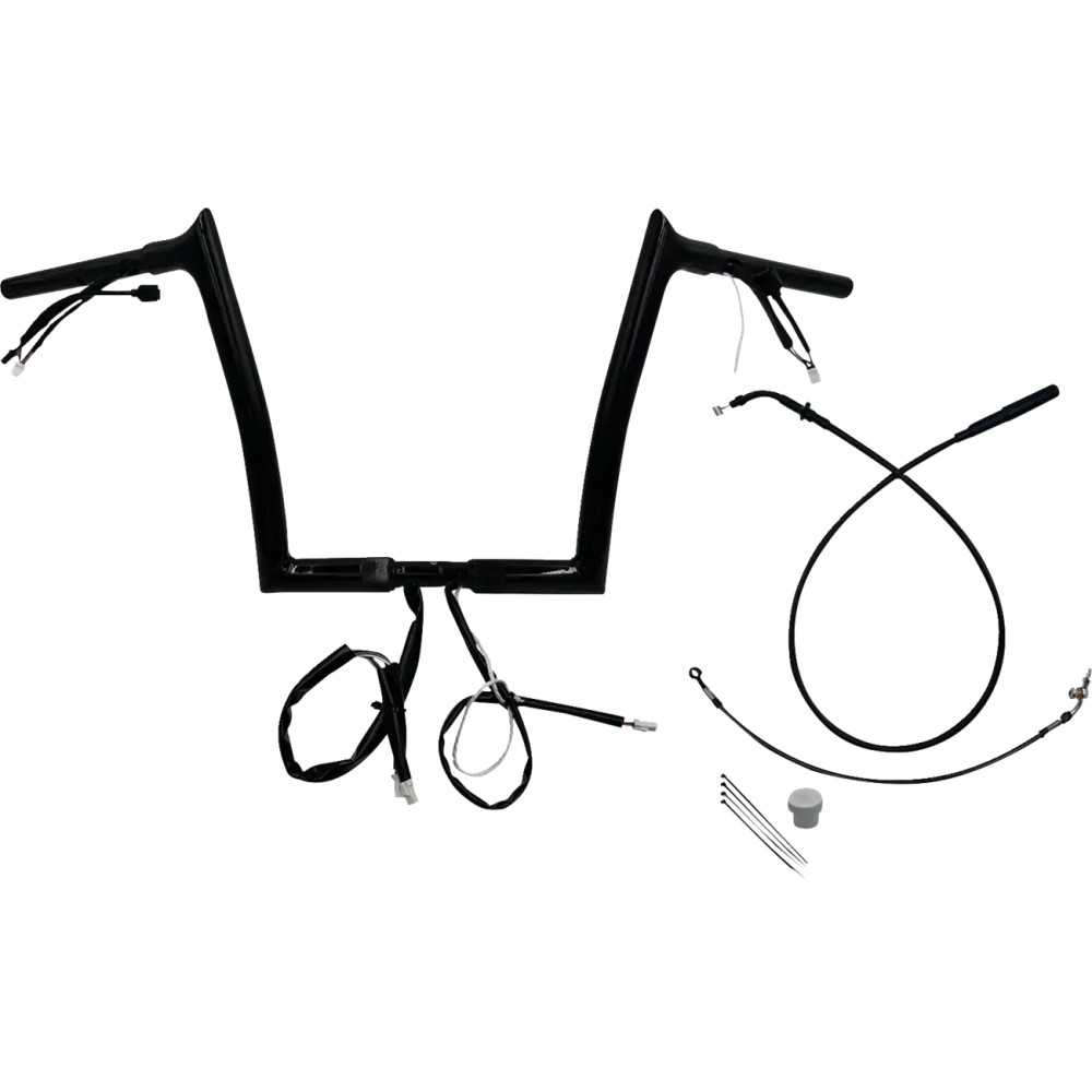 1-1/4" EZ Install Pointed Top Handlebar — 1-1/4" diameter, 12" rise, Gloss Black