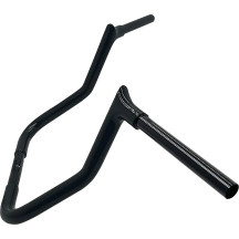Manillar EZ Install de 1-1/4" con cima puntiaguda — 1-1/4" de diámetro, abrazadera 1", 86,5 cm de ancho, negro brillo