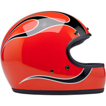 Gringo Flames Helmet — M, Gloss Orange