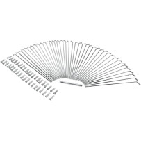 Chrome and Stainless Steel Spoke Set — 21" rim, 9.5" spokes, Front, Narrow Glide