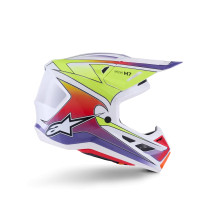 Casco SM7 Fuse — L, blanco, púrpura, amarillo