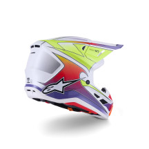 Casco SM7 Fuse — L, blanco, púrpura, amarillo