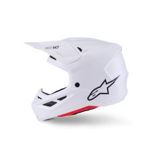 Casco SM7 — Talla S, Blanco brillo, Fibra de vidrio compuesta