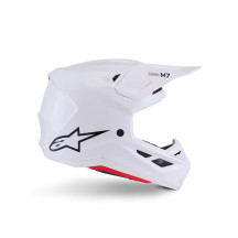 Casco SM7 — Talla S, Blanco brillo, Fibra de vidrio compuesta