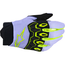 Youth Full Bore V2 Gloves — Size S, Purple/Fluorescent Yellow/Black