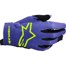 Youth Radar Gloves — Size L, Black/Purple/Fluorescent Yellow