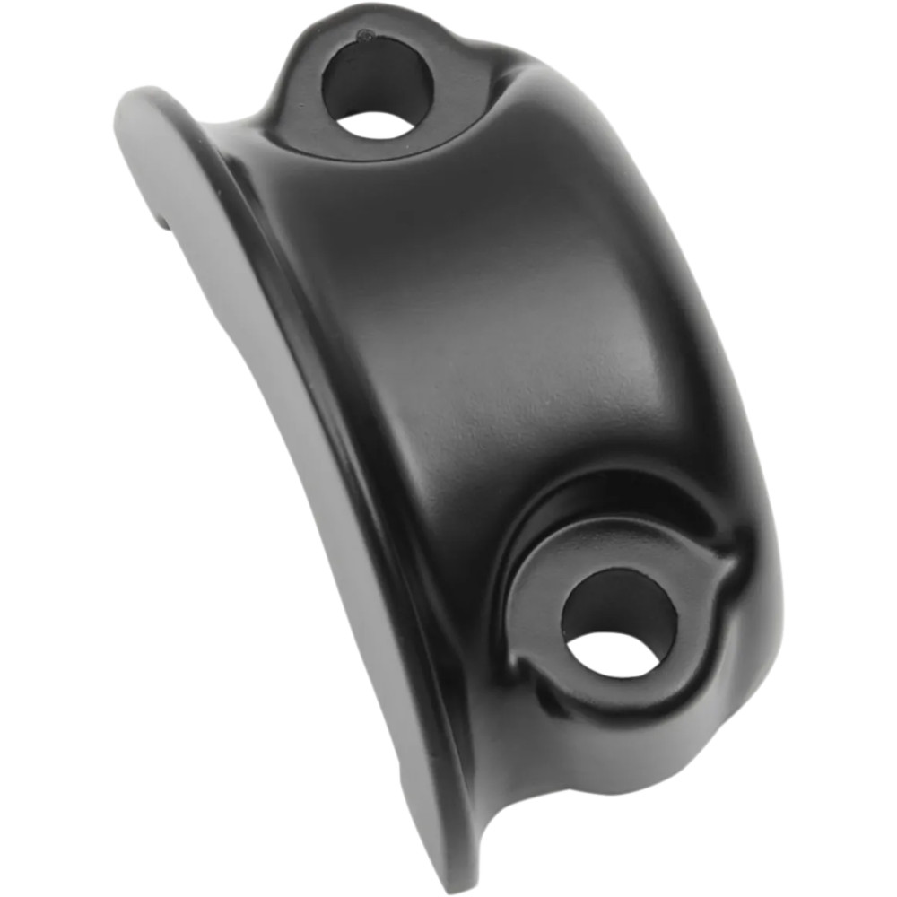 Mitad de abrazadera de control de freno/embrague — negro pulido, aluminio