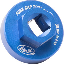 Llave de vaso para tapa de horquilla 39 mm — Azul anodizado, compatible con Big Twin® y Sportster®