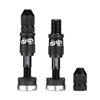 Juego de válvulas Schrader Quick Fill para tubeless — Schrader sin cámara, negro