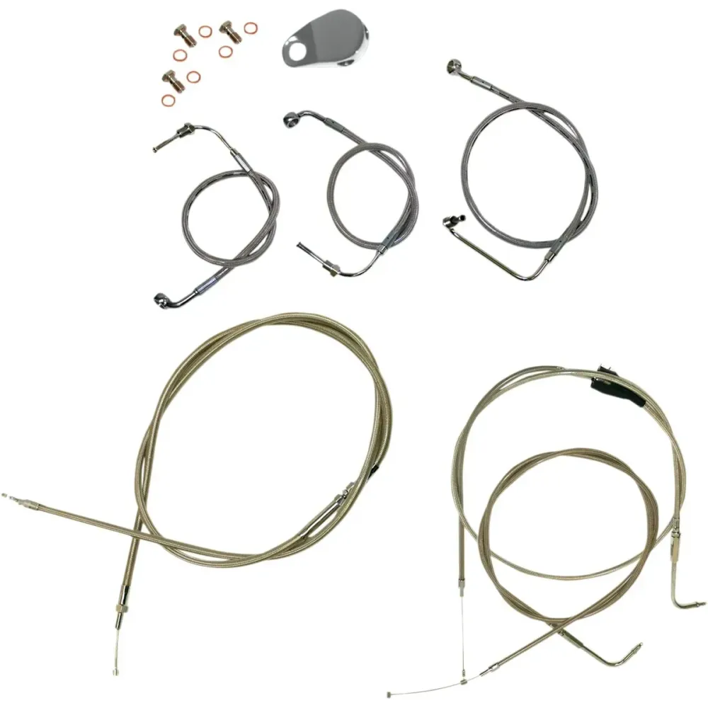 Standard Stainless Braided Handlebar Cable/Brake Line Kit