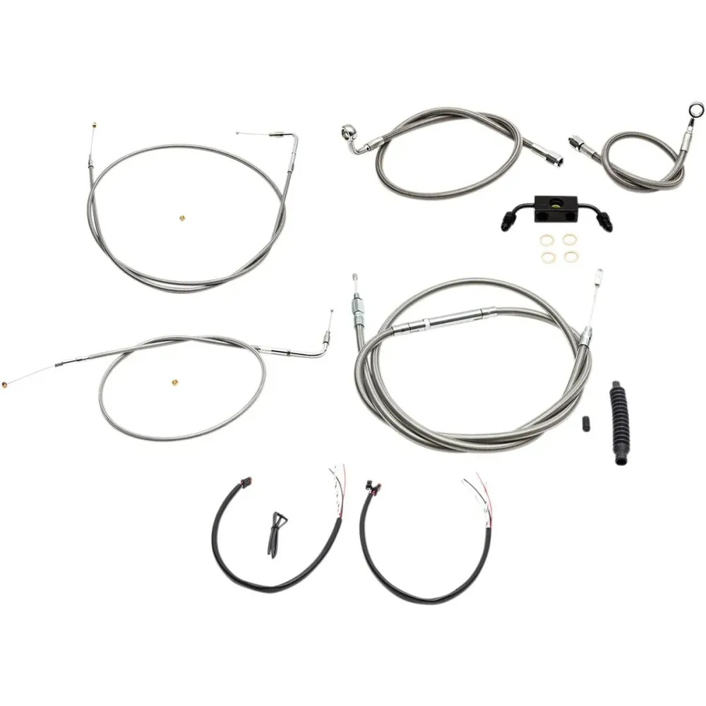 Complete Stainless Braided Handlebar Cable/Brake Line Kit