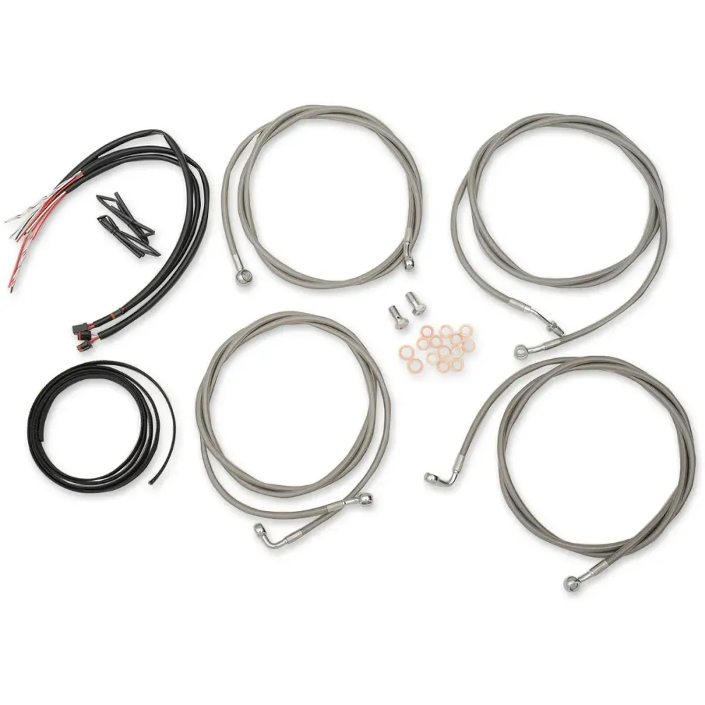 Complete Stainless Braided Handlebar Cable/Brake Line Kit