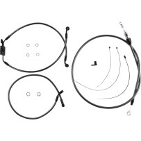 KARBONFIBR Designer Handlebar Installation Kit — Ape hanger, 6" risers, Carbon fiber, Silver