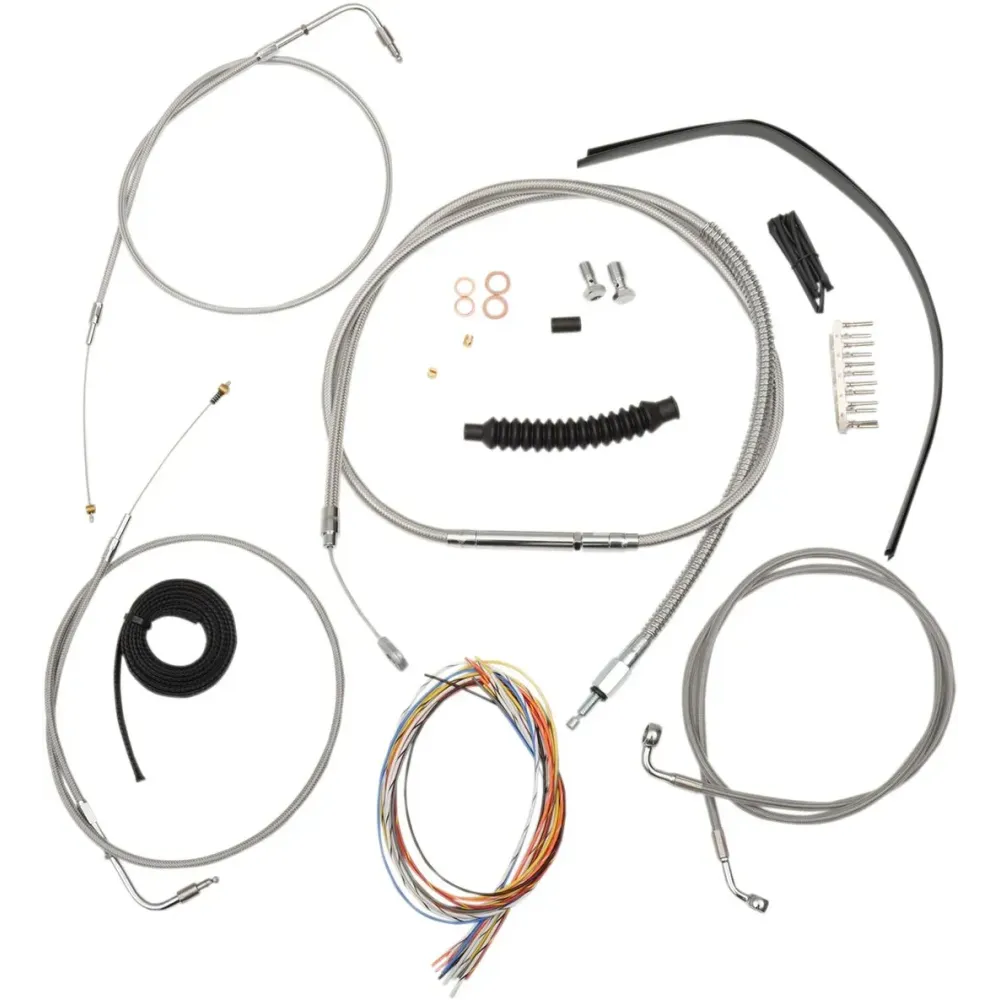 Complete Stainless Braided Handlebar Cable/Brake Line Kit