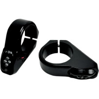 Luces marcadoras LED montadas en horquilla — abrazadera 49 mm, 12V, negro, ámbar