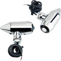 Vega LED Intermitentes/Marcadores de montaje central — 2-3/8" L, 1" dia, 12V, Cromo