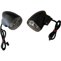 Rear Turn Signal — Black housing, smoke lens, amber LED