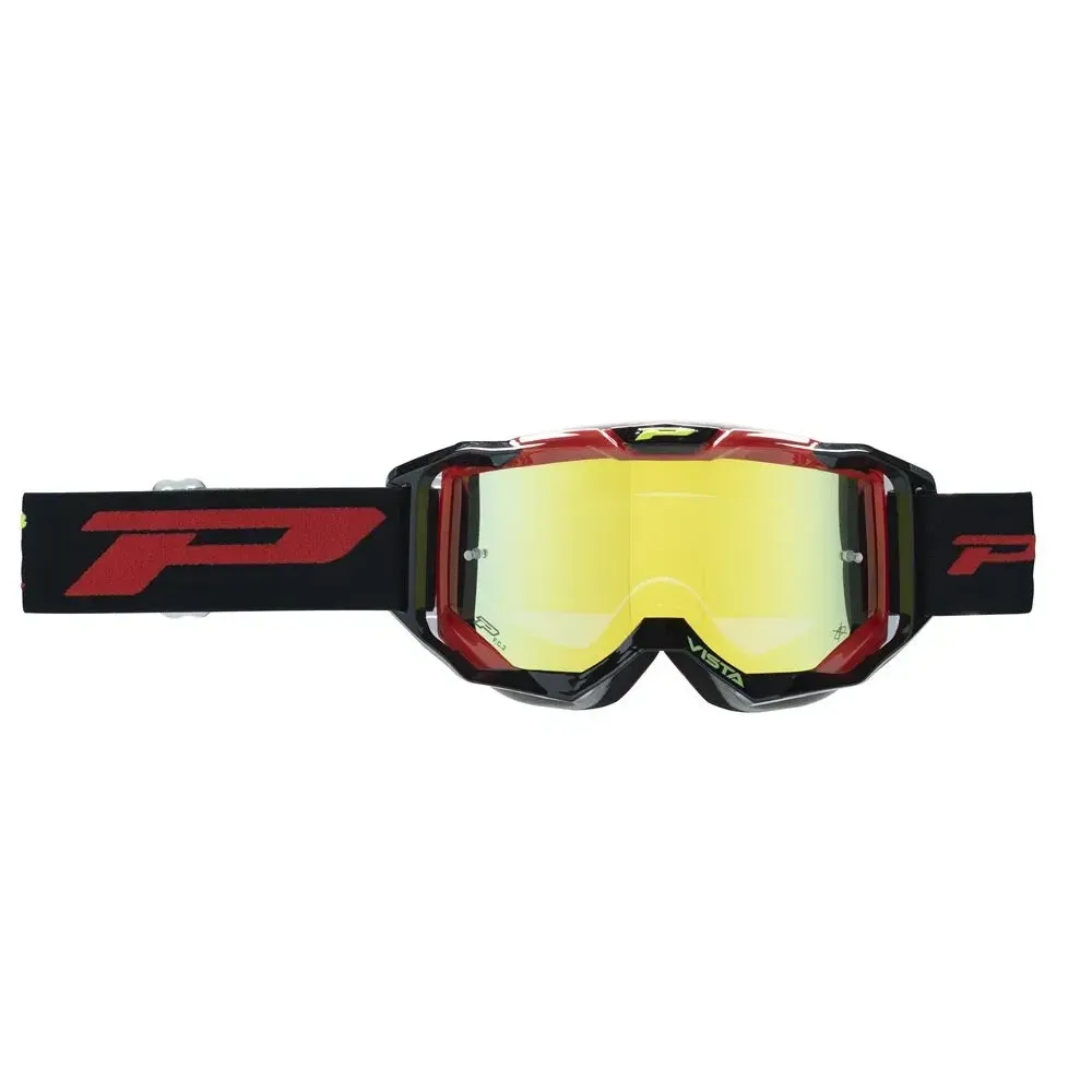 Gafas 3303 Vista — Talla única, negro, rojo, lente espejo amarillo