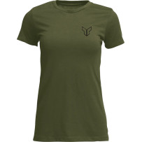 Women's Patched Up T-Shirt — S, Slim fit, Military Green