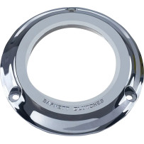 Tapa Derby — Cromo, ventana transparente, compatible con Softail '18 perfil primario estrecho