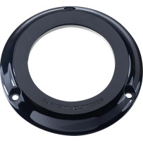 Cubierta Derby — Negro, Transparente, Aluminio mecanizado, Para '18 Softail