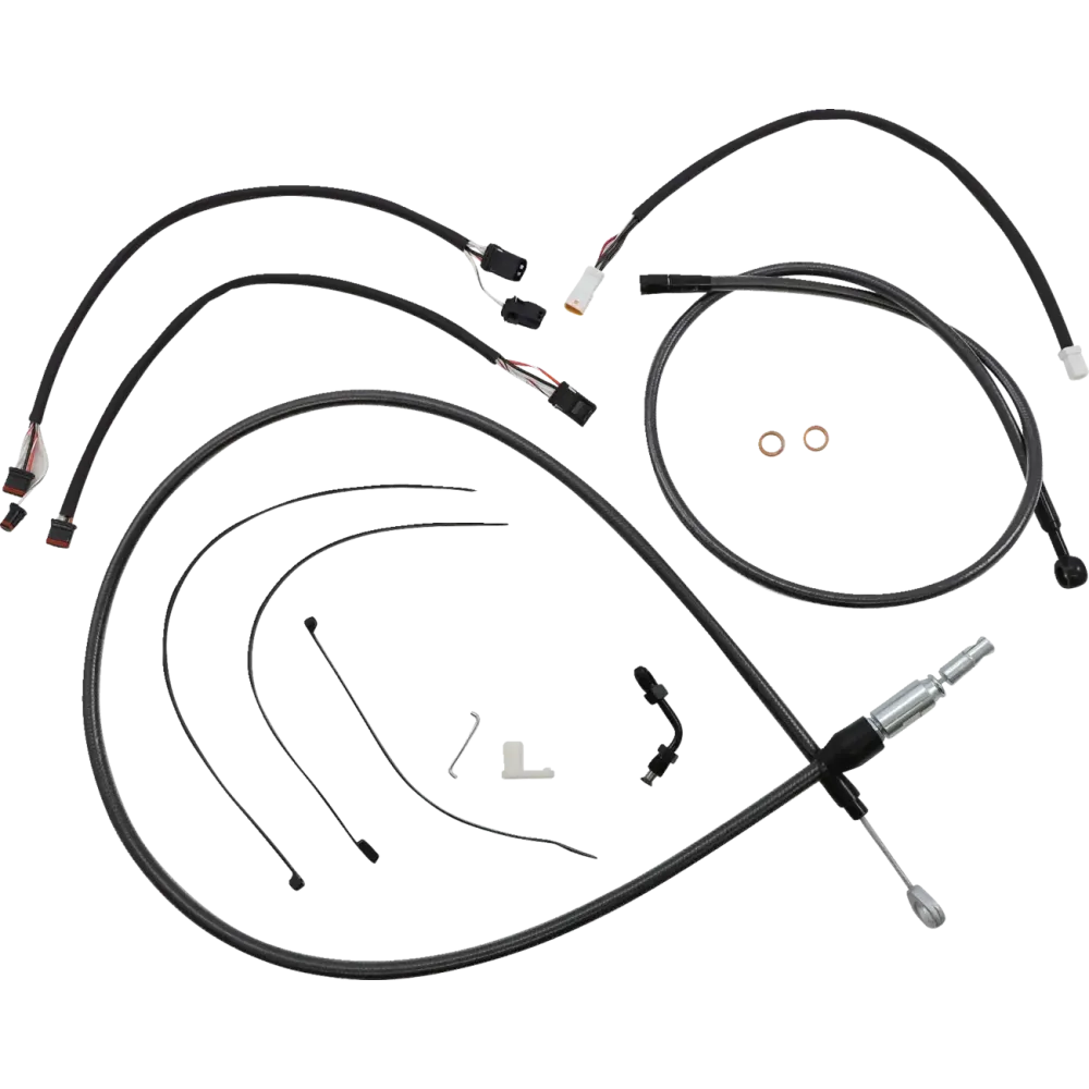 Black Pearl™ Designer Handlebar Installation Kit — Ape hanger, 38–43 cm (15"–17"), Black