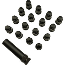 Splined Lug Nuts — M12 x 1.50, 16 Pack, Black