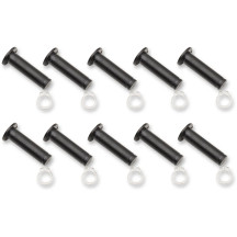 Kit de pasador y clip pivotante — Embrague, Freno, paquete de 10, Aluminio, Negro pulido