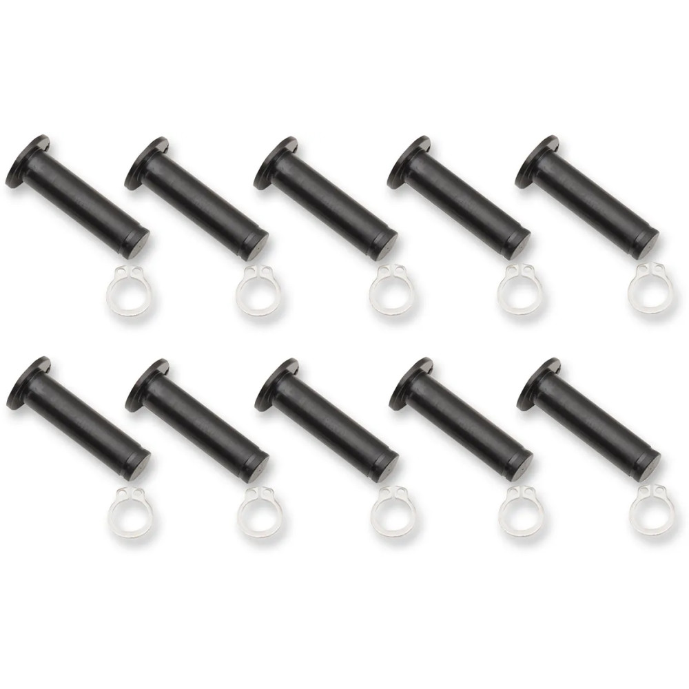 Kit de pasador y clip pivotante — Embrague, Freno, paquete de 10, Aluminio, Negro pulido