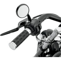 Custom Rubber Grips — 1 in (25.4 mm) handlebar diameter, Black, Chrome