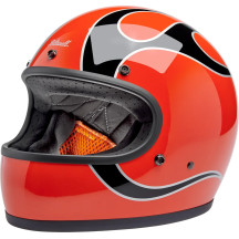 Casco Gringo Flames — XS, Naranja competición (brillo)
