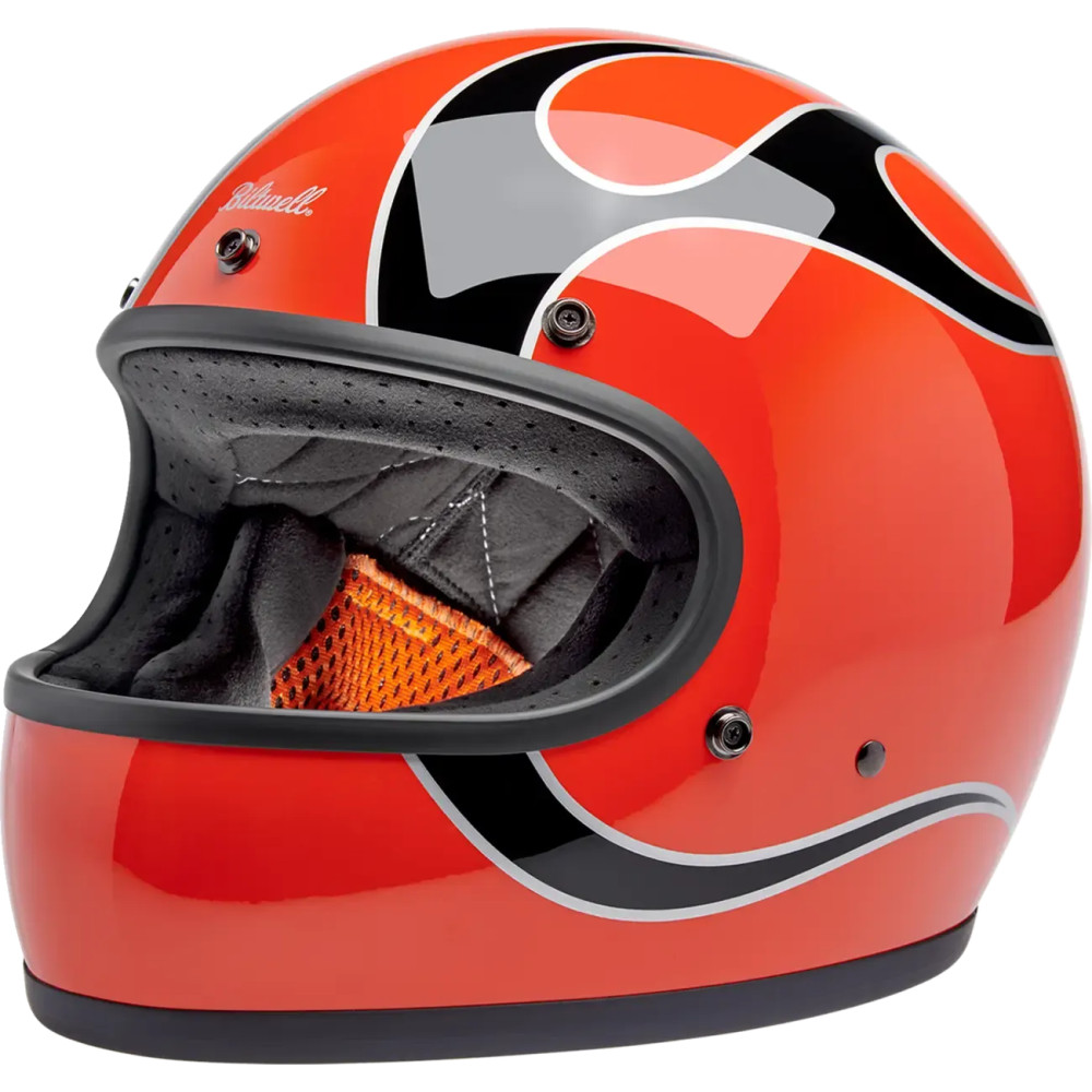 Casco Gringo Flames — XS, Naranja competición (brillo)