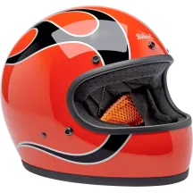 Casco Gringo Flames — XS, Naranja competición (brillo)