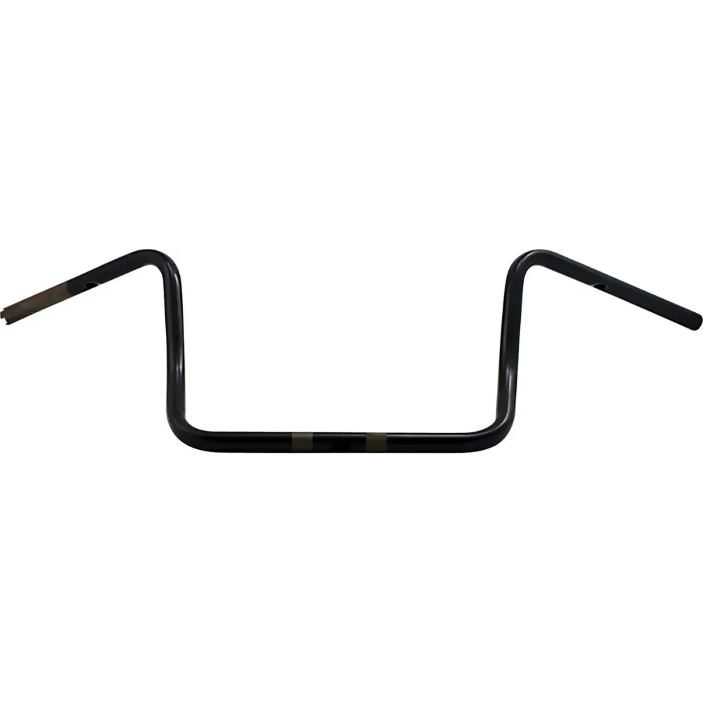 Manillar Ape Hanger de 1" — 12" de altura, 38" ancho, abrazadera 1", negro brillo