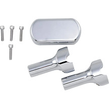 Solid Handlebar Riser & Top Clamp Kit — Rise 10 cm (4"), Clamping diameter 25.4 mm (1"), Chrome