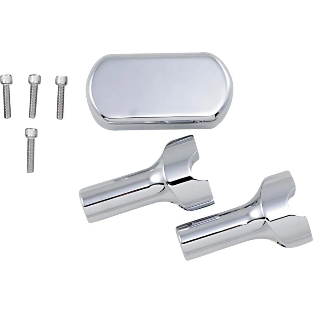 Solid Handlebar Riser & Top Clamp Kit — Rise 10 cm (4"), Clamping diameter 25.4 mm (1"), Chrome