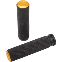 Knurled Grips — 25.4 mm (1\") handlebar fit, Black, Gold, Anodized