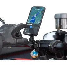 Soporte 3D para teléfono — Compatible con manillares de 22 mm, 25.4 mm, 27 mm, 28.6 mm, Negro