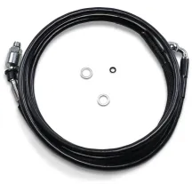 Línea de embrague hidráulica de acero inoxidable — +8" (203 mm), Negro con revestimiento de vinilo