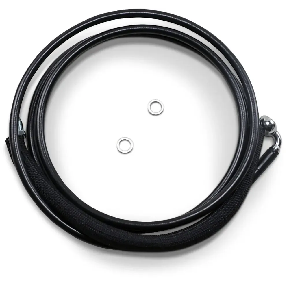 Línea de embrague hidráulica de acero inoxidable — 198.5 cm (78-1/8"), +203 mm (8"), negro con recubrimiento de vinilo