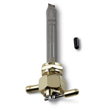 Power-Flo Fuel Valve — 22 mm outlet, 7.9 mm (5/16\") hose barb, gold