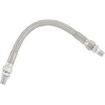 Universal Stainless Steel Braided Oil Line — 8.7 mm (11/32"), 205 mm (8"), 1/8" NPT, Chrome