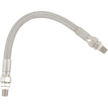 Universal Stainless Steel Braided Oil Line — 23 cm, 8.7 mm ID, 1/8" NPT, Chrome